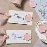 UNIQOOO Wax Seal Stickers - Eucalyptus Wedding Invitation Envelope Seal Stickers, 50 Pcs Self- Adhesive Blush Pink Stickers, Perfect for Invitation, Christmas, Gift Wrapping, Party