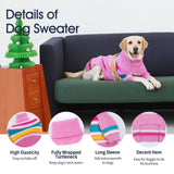 IECOii XXL Dog Sweaters - Turtleneck Pullover for Extra Large Dogs, Pink, XXL