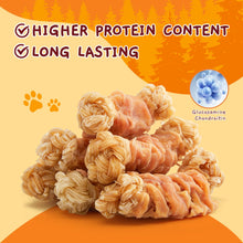 Load image into Gallery viewer, Jungle Calling Beef Tendons for Dogs, Chicken Wrapped Tendons Dog Chews Long Lasting Hip and Joint Supplement for Dogs with Glucosamine (Knotted Bone)
