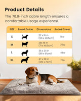 Mora Pets Dog Heating Pad Heated Cat Bed 9 Adjustable Temperature Pet Warming Mat with Timer Auto Power Off Waterproof Heated Pet Blanket 28 Inch for Cats and Dogs Indoor