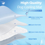 Tivray Dog Cooling Mat, 48'' × 28'' Large, Self-Cooling Mat for Dog Reversible (Cool & Warm), Double-Sided Pet Cool Pads for Crate, Kennel, Machine Washable Summer Blanket, Non-Gel, Blue + Grey