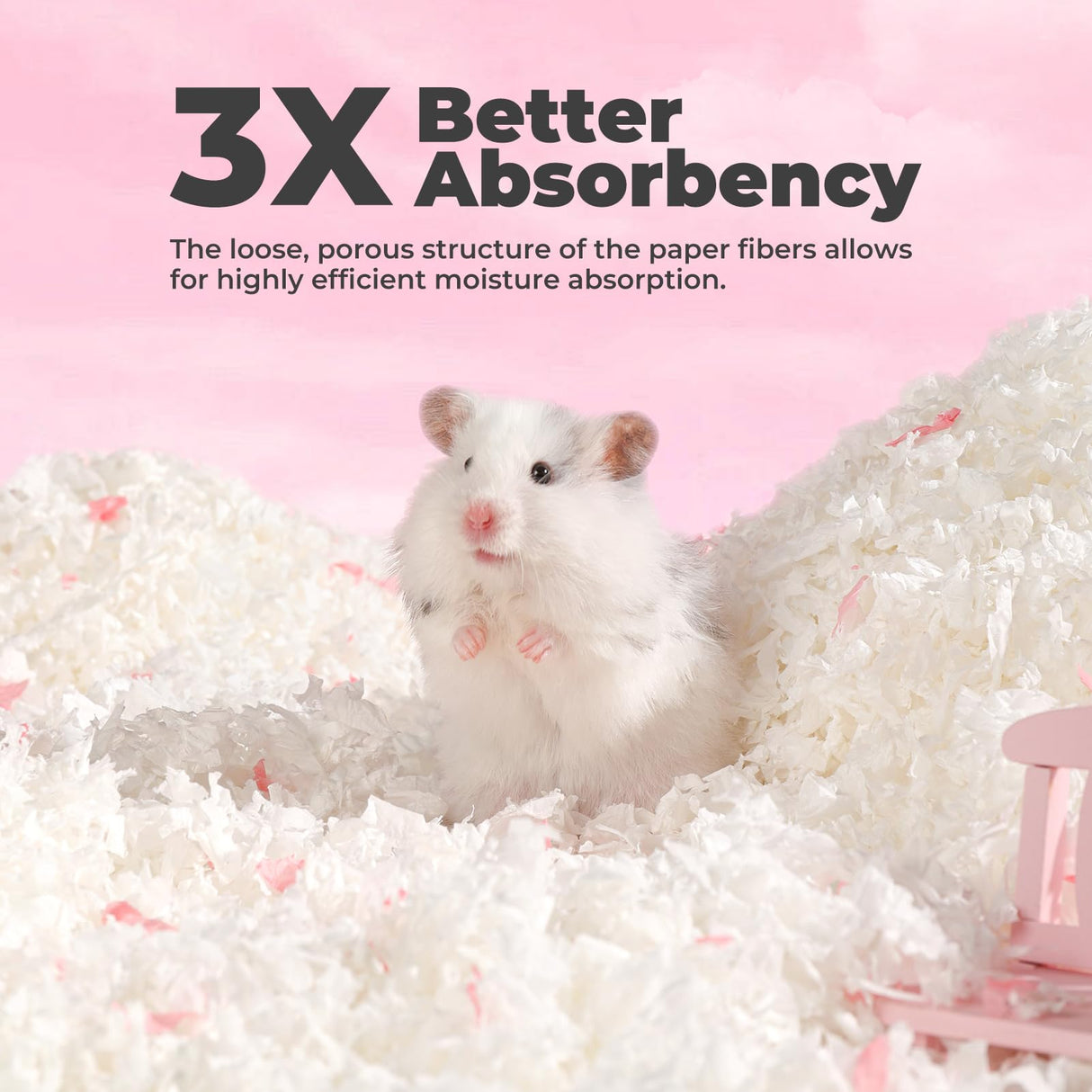 mini&moe Guinea Pig Bedding 50L: Dust-Free and Odor Control Moisture Absorbent Unscented Natural Paper Small Pet Bedding - for Hamsters,Guinea Pig, Chinchilla,Rabbits,Rat,Ferret, and Gerbil, 50 Liters