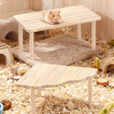 3BAO 2-Piece Set Hamster Play Wooden Platform for Dwarf Syrian Hamsters Gerbils Mice Degus or Other Small Pets