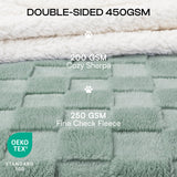 Luciphia Waterproof Dog Blanket for Large Dogs Washable Soft Sherpa Fleece Cat Blankets with 3D Jacquard Cozy Calming Reversible Bed Couch Protector Furniture Protection, Green White, 85x57 inch