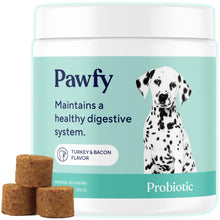 Load image into Gallery viewer, Pawfy Probiotics for Dogs | Supports Digestive Health, Diarrhea for Small, Large Dogs | Improves Gut Health | Anti Yeast Supplements | Skin Health Seasonal Allergies Support - 30 Chews (Bacon)
