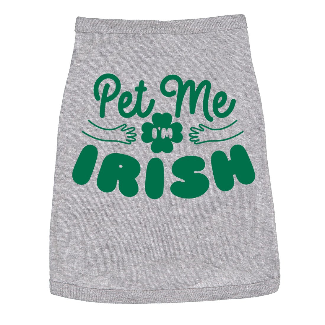 St Patricks Day Dog Shirt – Pet Me Im Irish Print Tee Soft Cotton Holiday Outfit – Funny Dogs T-Shirt for Small and Large Pets Gray, XL