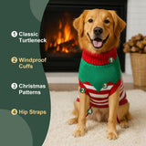 Dog Sweater Knitted for Small to Large Dogs Boy Girl, Classic Turtleneck Dog Christmas Sweaters, Warm & Soft Pet Clothes for Winter (Santa Stripe, 2XL)