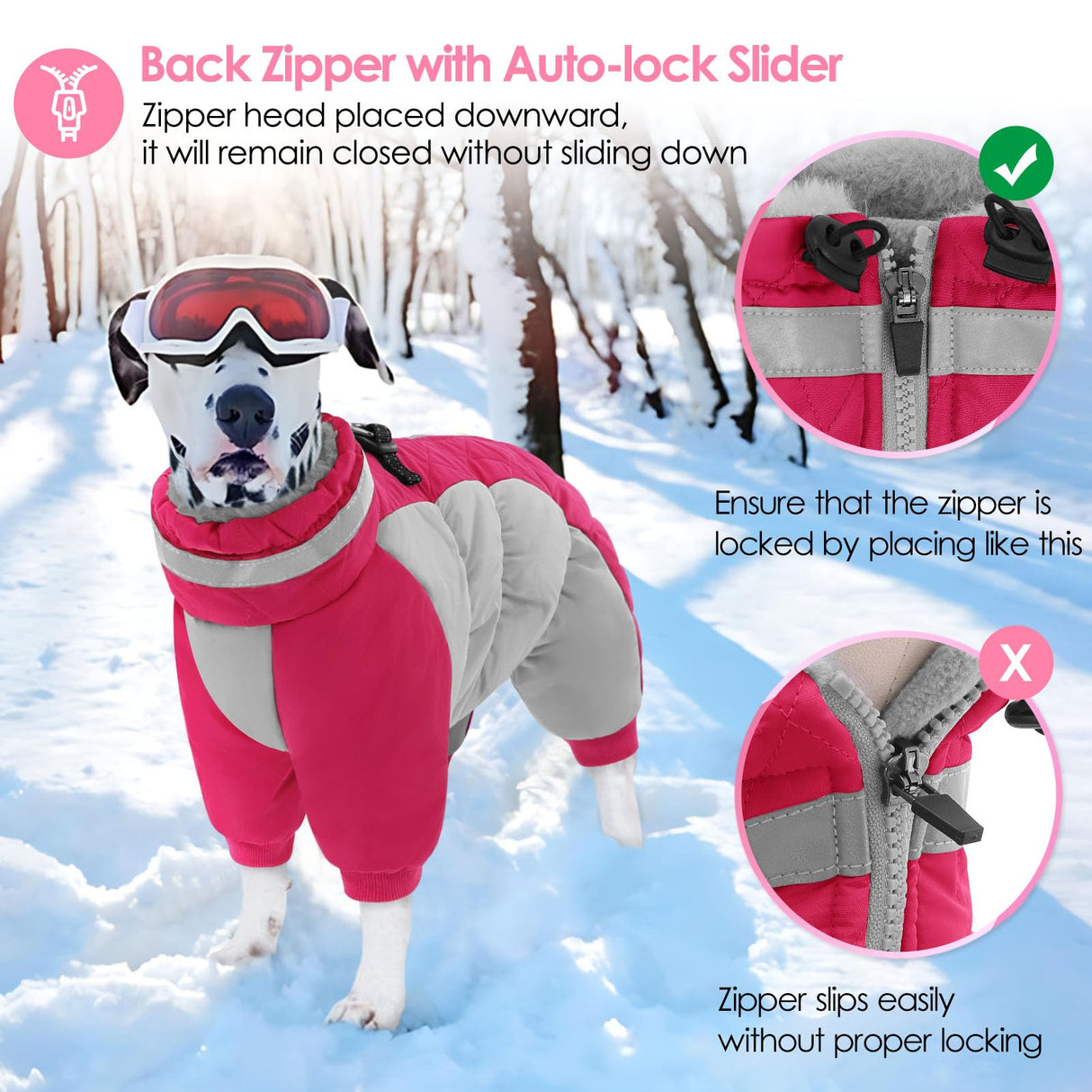 AOFITEE Large Dog Coat Warm Dog Jacket for Winter, Dogs Winter Coat with Harness Built in, Reflective Turtleneck Dogs Puffer Jacket Snowsuit, Full Body Fleece Coats for Small Medium Large Pet, XXL