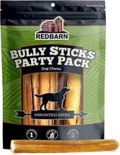 Load image into Gallery viewer, Redbarn Pet Products All Natural 5"-8" Bully Sticks for Small &amp; Large Dogs - Healthy Long Lasting Chews Variety Party Pack - 100% Beef Single Ingredient Low Odor Rawhide Free Dental Treats - 8 oz Bag
