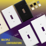 ENERLITES Toggle Light Switch Wall Plate, Gloss Finish, Size 2-Gang 4.50" x 4.57", Double Switch Cover, Unbreakable Polycarbonate Thermoplastic, 8812-W, White