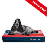 The Dog’s Bed Replacement Outer Cover, Oxford Fabric, Blue with Red Trim US Center Flag, Medium, 4-Inch
