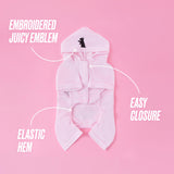 Juicy Couture Hooded Pet Juicy Bling Velour Tracksuit Chest 24 inches for Small Dogs and Cats - Pink - M/L