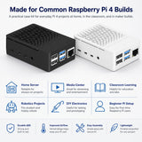 Case for Raspberry Pi 4, ABS Pi 4 Case with Cooling Fan, Pi 4 Heatsink, Simple Removable Top Cover for Pi 4 Model B/ 4B
