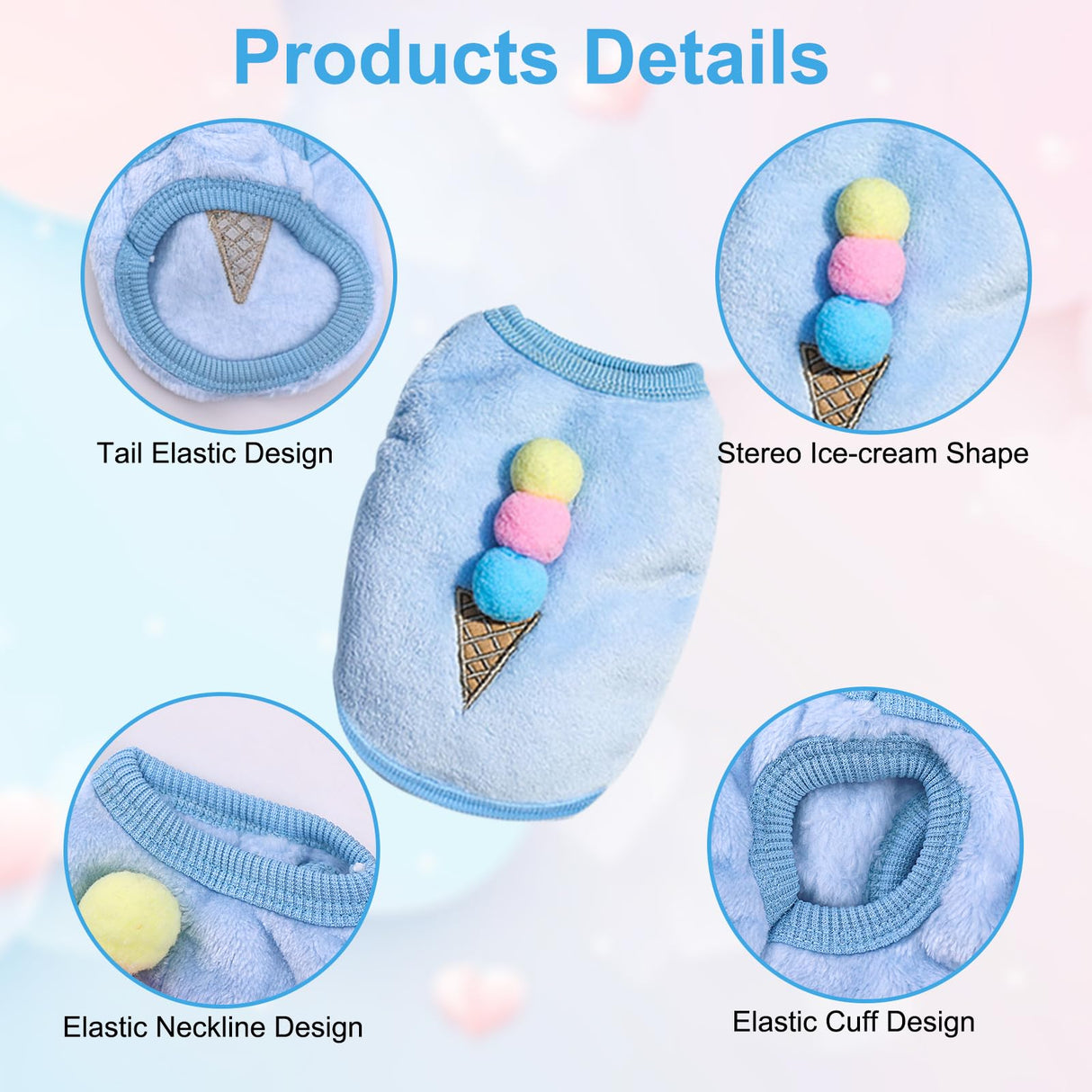 7 Pcs Cute Guinea Pig Clothes Costume Soft T-Shirt Clothes for Rabbits Hamster Clothes Kitten Ferret Chihuahua Puppy Mini Dog and Small Animals