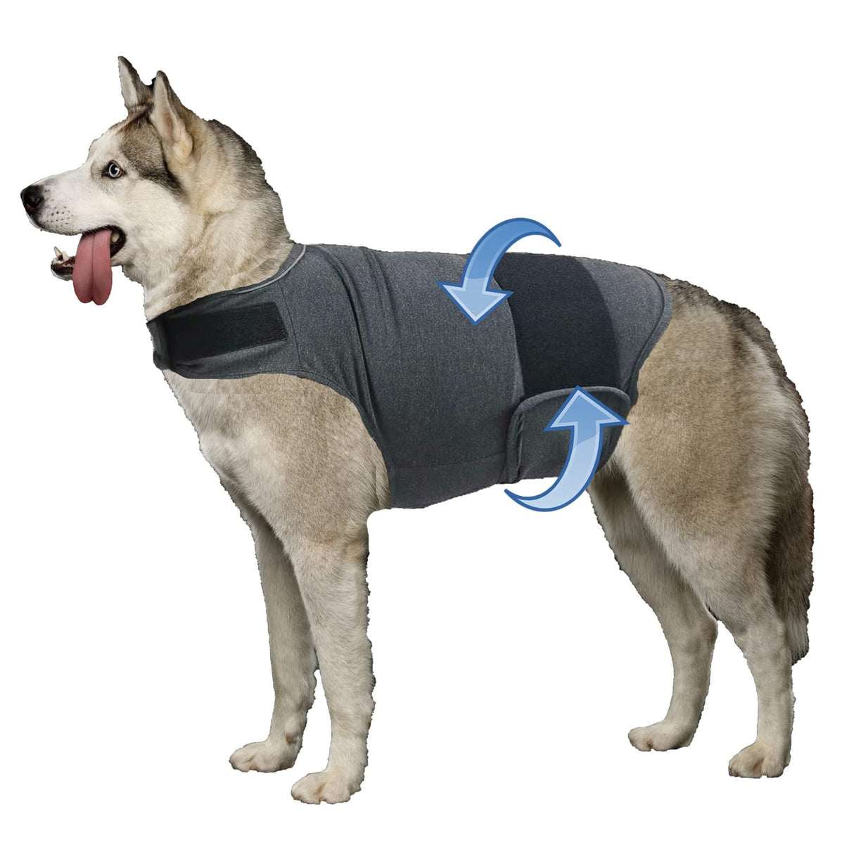 HCHYEY Dog Anxiety Jacket, Skin-Friendly Calming Shirt for Dogs - Dog Vest for Thunder, Fireworks and Separation - Keep Pet Calm Without Medicine & Training, Anti Anxiety Coat for Dogs (Dark Grey, XL)