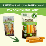 EcoKind Premium Gold Yak Cheese Himalayan Dog Chews, Dog Treats Large Breed, All Natural, High Protein, for Aggressive Chewers, Large - 4 Chews (1 lb)