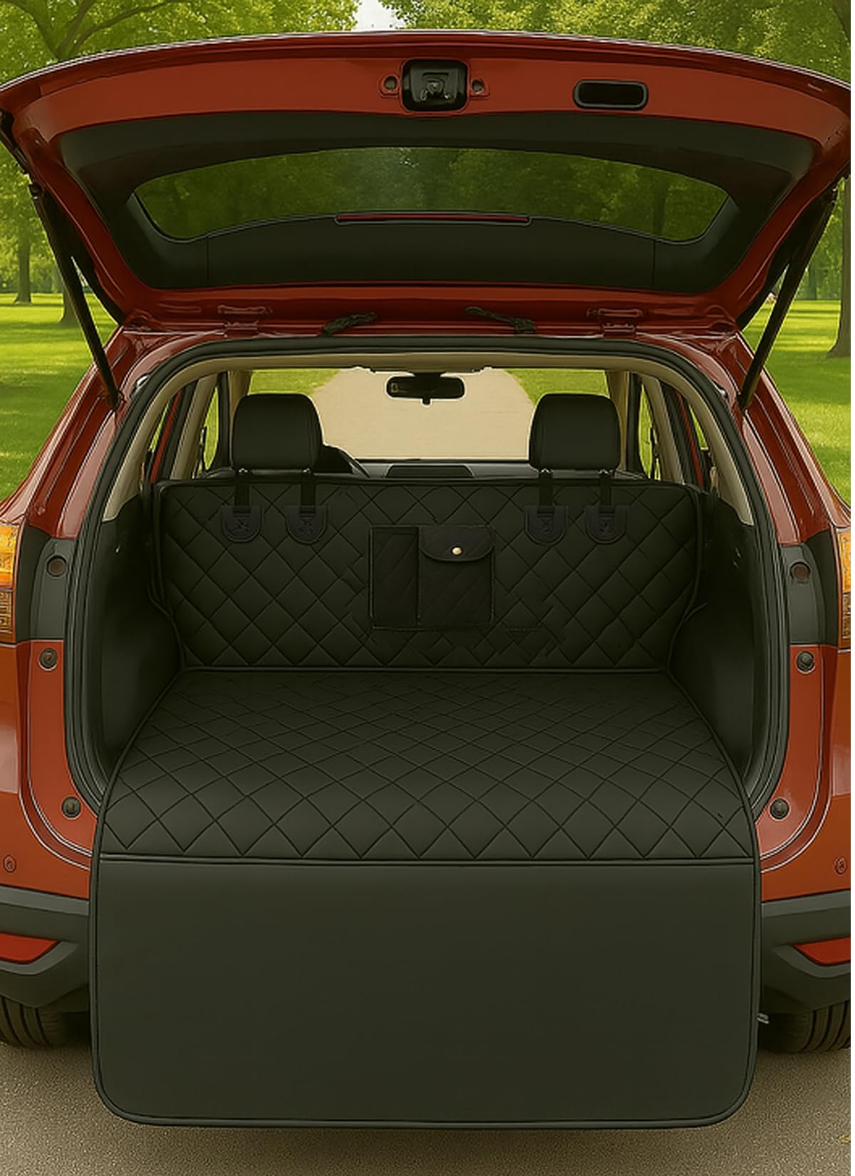fidozen Universal Cargo Liner for SUV – Waterproof Dog Trunk Mat, Non-Slip Back Seat Protector, Car Bed Cover, Pet Barrier, Rear Liner Accessories for Trucks & Sedans, Universal Fit Trunk Cover