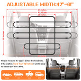 Zmgdrm Dog Car Barrier, Adjustable Universal Vehicle Pet Barrier for Cars, Trucks, SUVs - Moves with Your Vehicle Seats, 42"–61" Width Adjustable SUV Dog Barrier for Back Seat