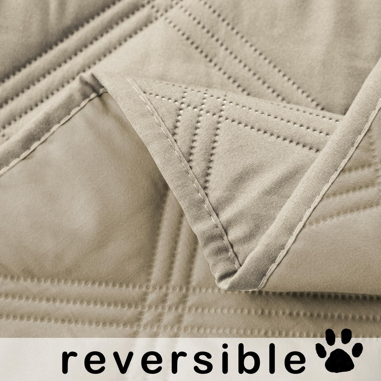 fuguitex Waterproof Dog Blanket Reversible for Small Dogs Resistant Leakproof Washable Couch Cushion Bed Protector Cover for Indoor Furniture Pet Friendly（82"*82",Brown+Khaki+Khaki