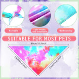 Silkfly 30 Pcs Winter Tie Dye Dog Bandanas Bulk Valentines Rainbow Spiral Bandanas for Dogs Triangle Kerchief Bibs Scarf for Pet Holiday Travel Costume Photo Prop Accessories, 30 Style(Extra Large)