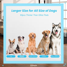 Load image into Gallery viewer, Puppy Pee Pads for Dogs - 32"x36" Extra Large, 60 Count, Leak-Proof &amp; Super Absorbent, Thicken Disposable Potty Pads for Puppy &amp; Cat Training
