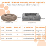 Dog Bed Covers Replacement Washable Waterproof Round Bed Protector for Donut Bed & Dog Couch, Gray 45 Inch