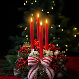 Homemory 6 Pcs Flameless Taper Candles with Remote Timer Dimmer, Red Battery Operated Candlesticks Flickering, Plastic Led Taper Candles Realistic, 9.6 Inches for Party Holiday Celebrations Christmas