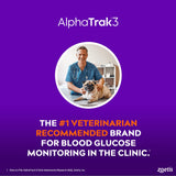 AlphaTrak 3, 8 Piece Pet Blood Glucose Monitoring Kit for Diabetic Cats, Dogs, and Horses All-in-One Solution for in-Clinic Or at Home, with Digital Results, Purple