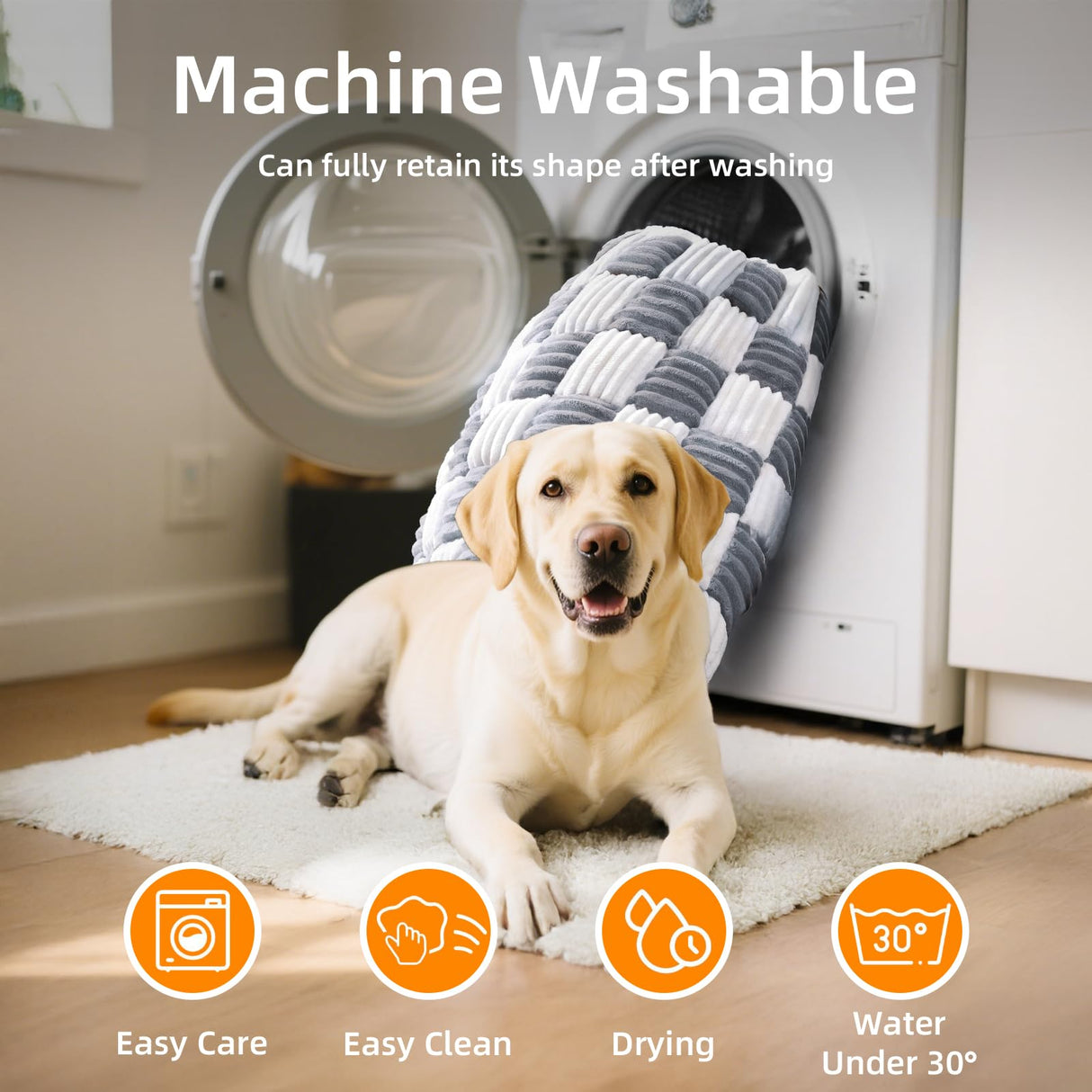 Fulltour Dog Car Seat Cover for Back Seat, Plaid Backseat Pet Bed Mat, Non-Slip Travel Dog Bed for Backseat Extenders, 24.8" x 54", Grey and White