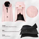 KITVAMREX Dog Coat Warm Dog Winter Coat Waterproof Dogs Jacket with Reflective Pet Fleece Vest Zip-Up Cold Weather Coats for Large Dogs Turtleneck Windproof Coats (Pink,Medium)