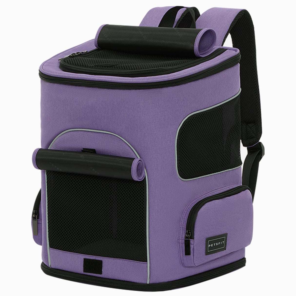 PETSFIT Dog Backpack Carrier with Upgraded Waist Protection, Pet Carrier Backpack Designed for Small Dogs/Cats, Fully Ventilated Collapsible Cat Backpack for Outdoor Traveling Hiking Camping Purple