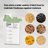 SQUSIMEI 3 Qt/2.8 L Bird Seed Storage Container with Lids Airtight Measuring Cup, Bird Seed Dispenser Pet Food Container Are Used to Store Bird Food, Chicken Feed BPA Free (2.8L, Green)