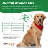 Vitamatic Melatonin for Dogs – 6 mg – 120 Chewable Tablets (Pack of 2) Beef Flavored – Natural Calming Support – Non-Habit Forming – Veterinarian Formulated