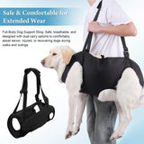 Dog Carry Sling Emergency Backpack, Adjustable Dog Lift Harness with Leg Support for Senior & Injured Dogs, Arthritis Rehabilitation Pet Carrier for Hiking, Travel & Rescue – Black (Black, Large)