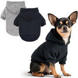 Idepet Pet Dog Hoodies 2 Pack with Pocket, Dog Outfits for Small Pets Chihuahua Clothes Warm Coat Jacket Autumn Puppy Sweatshirt Cats Clothing