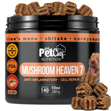 Pet Chef Turkey Tail Mushroom Chews for Dogs 7 Mushroom Blend with Lion’s Mane, Reishi, Maitake, Milk Thistle & Ginger Root for Immune, Gut & Detox Support, 140 Soft Chews (Natural & Organic)