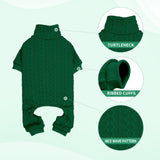 Dog Sweaters for Large Dogs Turtleneck Knitted Pet Clothes Solid Color Puppy Sweater Warm Dog Sweater(Green&XL)