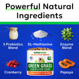 BARK&SPARK Green Grass Chews - Dog Pee Grass Spot Saver Caused by Dog Urine - Urine Neutralizer for Lawn, Gut Health Probiotics & Enzymes, Lawn Burn from Pee, Grass Burn Spot Chews Rocks