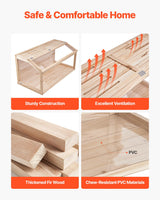 VEVOR Wooden Hamster Cage, 270° Viewing 𝖧amster Habitat, 32 x 16 x 16 in, Dwarf Hamster Cages with Openable Top, Ventilated Small Animal Cage, Pet Mouse Cage for Gerbils, Rats, Guinea Pigs, Mice