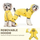 BEAUTYZOO Dog Raincoat for Small Medium Dogs Puppy,Waterproof Dog Rain Jacket with Harness Built-in & Detachable Hood, Zip Up Pet Rain Coat,Reflective Windproof Full Body Coverage Poncho for Rain Snow