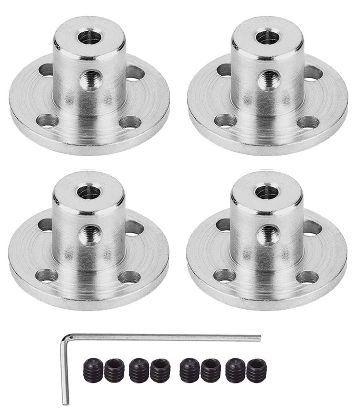 DAIER 4Pcs 2mm Flange Coupling Connector, Rigid Guide Model Coupler Accessory, Shaft Axis Fittings for DIY RC Model Motors