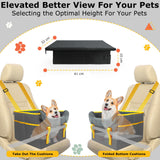 ThreeDokke Dog Car Seat for Small Dogs, Fuzzy Dog Car Seat Up to 25lbs Stable, Waterproof, Foldable with Clip-On Safety Leash, Pet Booster Seat Suitable for Front and Rear Seats