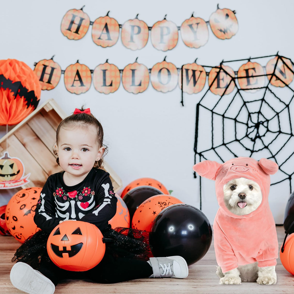 NACOCO Halloween Pig Dog Costume - Pet Christmas New Year Hoodie Warm Party Coat Outfit for Small and Medium Cat Dog Clothes(Pink Pig,M)