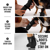 Canada Pooch Dog Winter Boots - Paw Protection, Anti-Slip Dog Shoes with Reflective Strap, Easy On for Small Medium Large Dog Booties - Black, Size 3