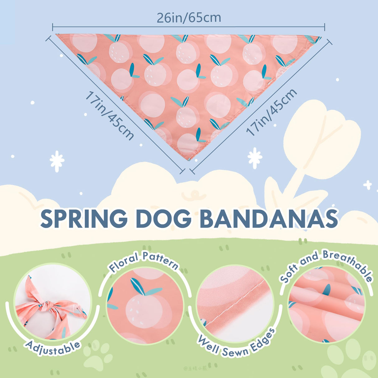 50 Pack Dog Bandanas Bulk Summer Spring Flower Dog Bandanas Pet Costume Dog Outfit Holiday Washable Scarf Pets Triangle Head Scarfs Bandanas Puppy Floral Dog Bibs for Girl and Boy