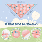 50 Pack Dog Bandanas Bulk Summer Spring Flower Dog Bandanas Pet Costume Dog Outfit Holiday Washable Scarf Pets Triangle Head Scarfs Bandanas Puppy Floral Dog Bibs for Girl and Boy