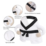 ETIAL Martial Arts Pet Costume for Halloween - Karate Uniform with Adjustable Self-Adhesive Strap for Dogs & Cats - Funny Animal Costume Easy On/Off M