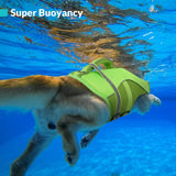 Queenmore Dog Life Jacket, Adjustable Ripstop Dog Vest for Swimming, Boating with Rescue Handle, Superior Buoyancy - Green, XL