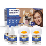 TachengMc Dog Calming Pheromones Diffuser, 6 in 1 Kit Appeasing Pheromone Diffuser to Calm Dogs, Dog Anxiety Relief Lasting 120 Days with 2 Diffuser + 4 48ml Refill