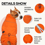 Dora Bridal Windproof Dog Jacket, Lightweight Water Resistant Dog Coat, Adjustable Four-Legged Reflective Dogs Raincoat, Thin Anti-Static Dogs Windbreaker for Hiking Waking(Orange, 2XL)